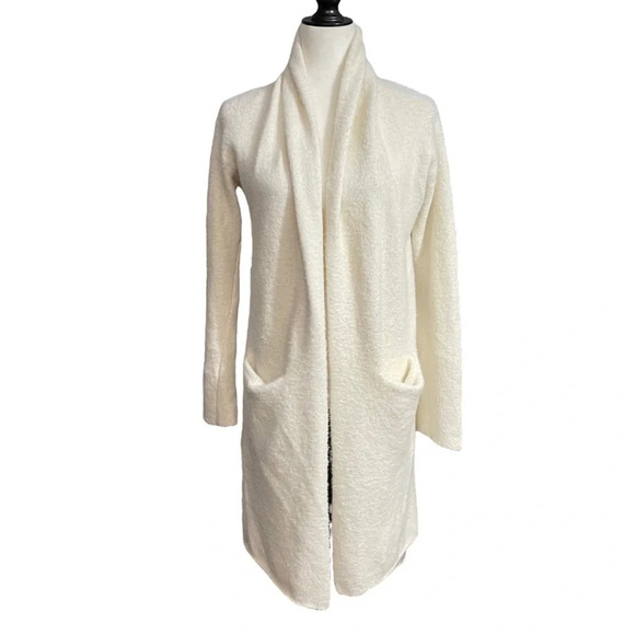 Anthropologie Sleeping on Snow Fuzzy Open Sweater Cardigan Wool Alpaca Blend - Picture 4 of 10